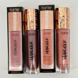 Tarte Maneater Blush & Glow Cheek Plump Set Duo Two Raspberry Buffed Pink